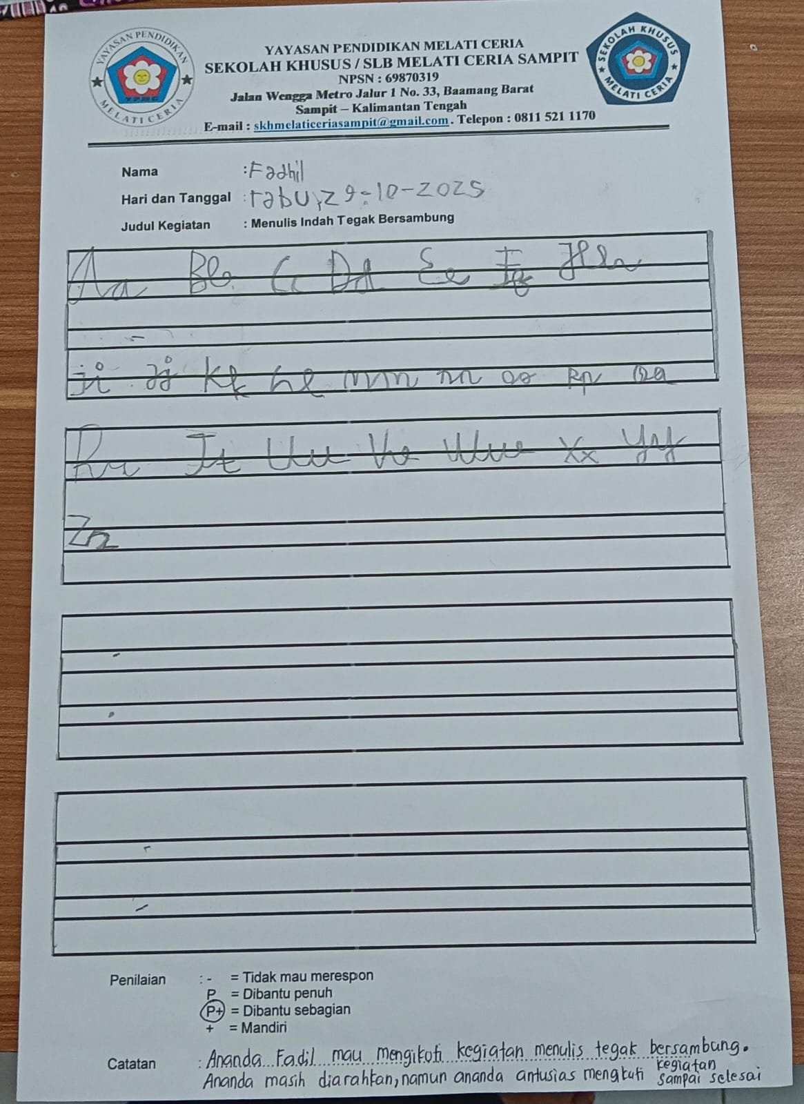 Disdik Kalteng Dorong Literasi dan Pembentukan Karakter Lewat Program Menulis Indah, SKH Melati Ceria Sampit Jadi Contoh Inspiratif