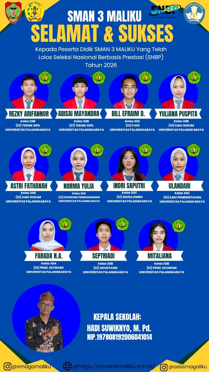‎SMAN 3 Maliku Cetak Sejarah, 11 Siswa Lolos SNBP 2026, Naik Signifikan dari Tahun Sebelumnya