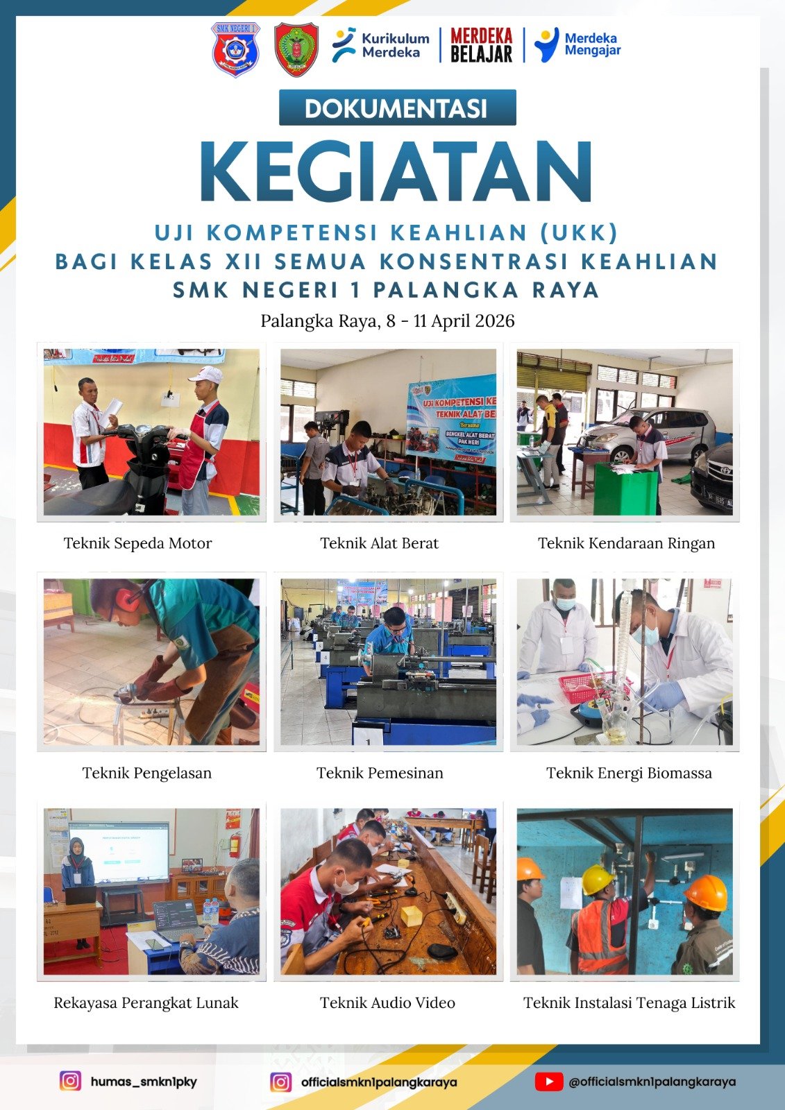 UKK SMKN 1 Palangka Raya Digelar Dua Tahap, Libatkan Dunia Industri dan Sertifikasi Konstruksi