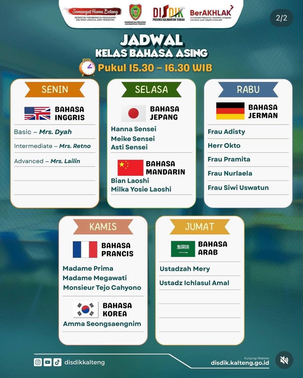 ‎Disiapkan Sejak Kelas XI, Kadisdik Kalteng Matangkan Program Beasiswa Luar Negeri dengan Penguatan Bahasa Asing