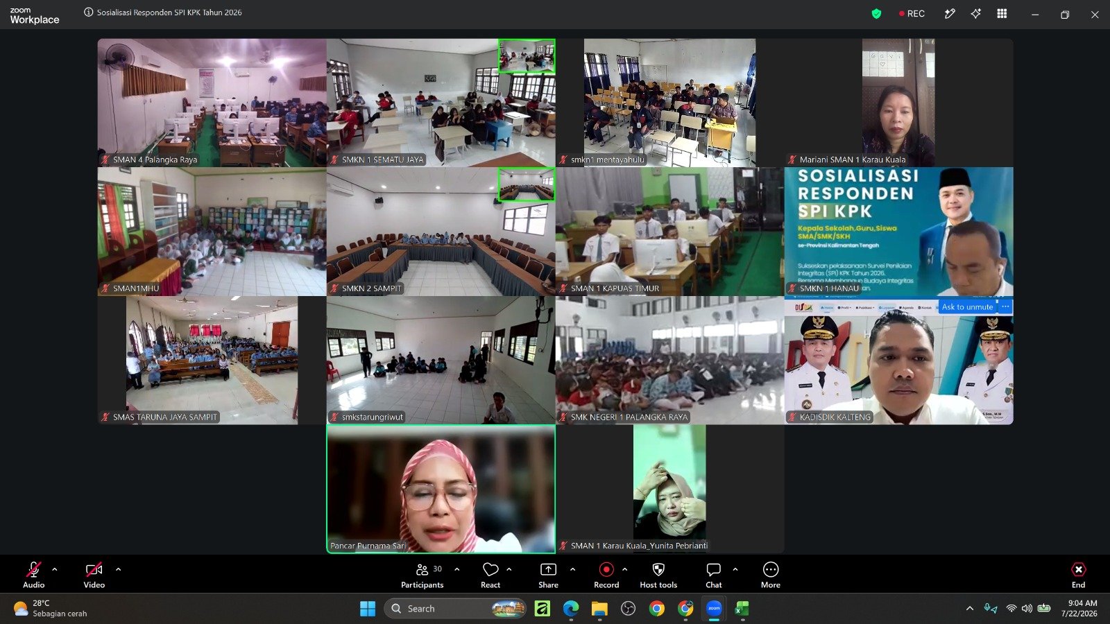 ‎Kadisdik Kalteng Ajak Kepala Sekolah, Guru, Orang Tua, dan Siswa Sukseskan Survei SPI KPK 2026 ‎