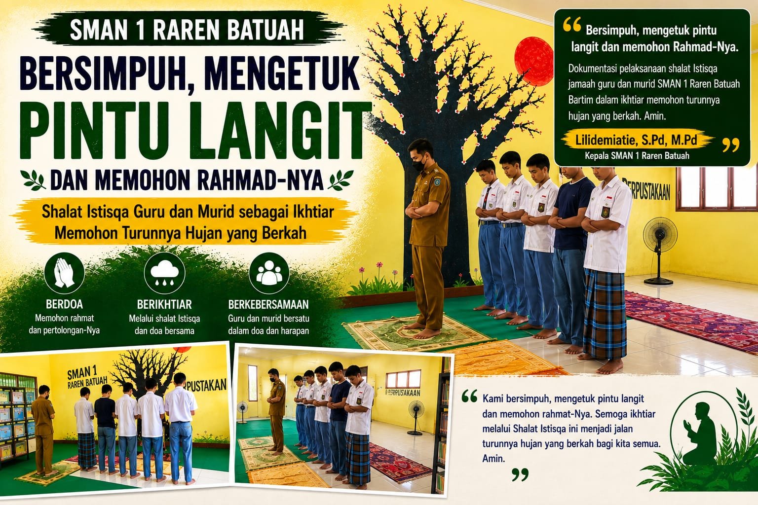 Bersimpuh Mengetuk Pintu Langit, SMAN 1 Raren Batuah Gelar Shalat Istisqa