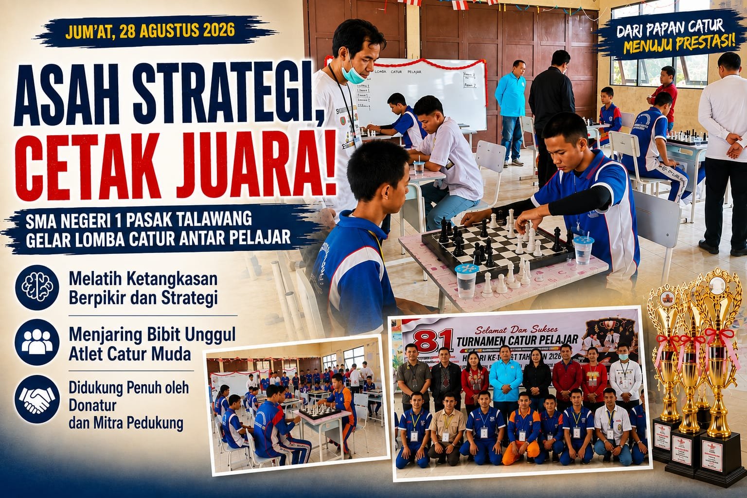 Asah Strategi dan Mental Juara, SMA Negeri 1 Pasak Talawang Gelar Lomba Catur Antar Pelajar