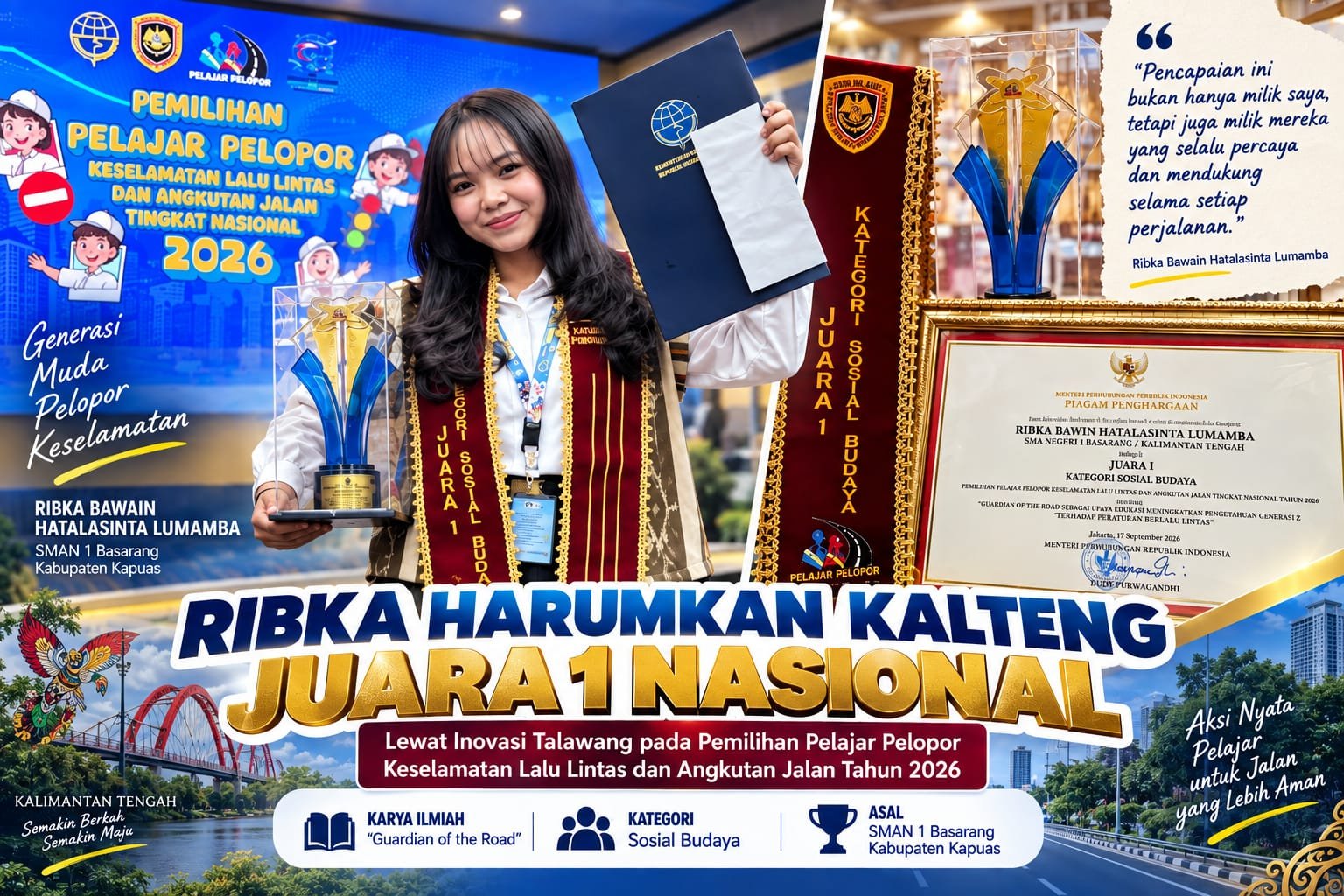 ‎Ribka Bawin Hatalasinta Lumamba Harumkan Kalteng, Juara 1 Nasional Lewat Inovasi Talawang