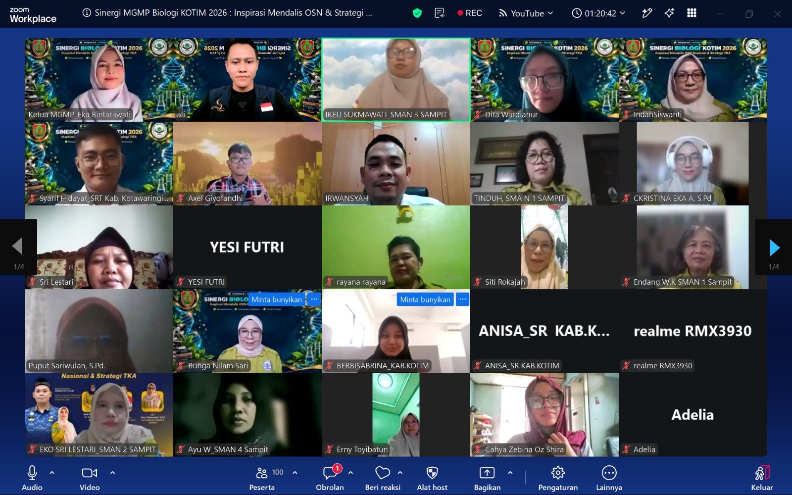 Kuatkan Persiapan OSN dan TKA, MGMP Biologi Kotim Gelar Webinar Sinergi Biologi 2026